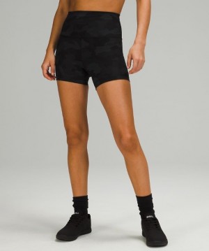 Lululemon Wunder Train HR Short 4 Shorts Dam Camo Svarta Olika Färger | QYKP-29684