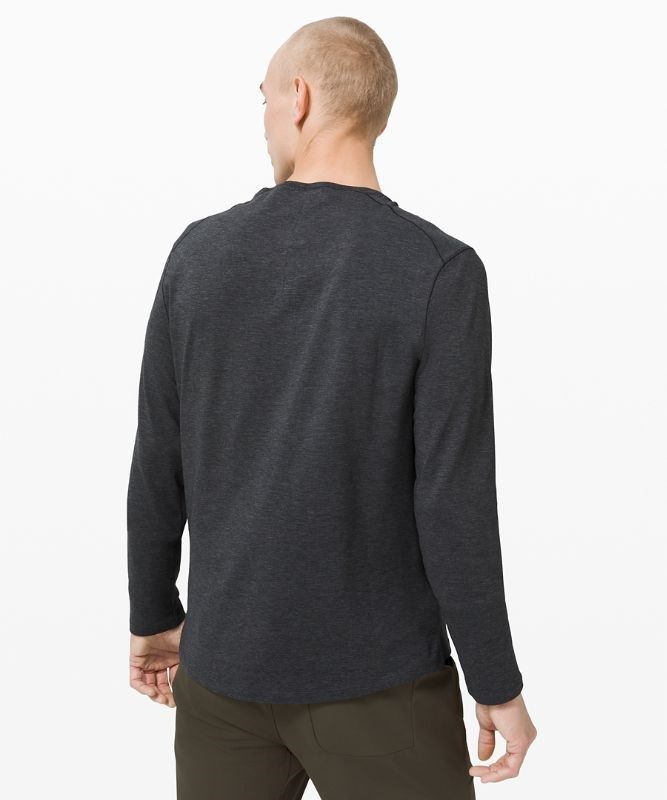Lululemon 5 Year Basic Long Sleeve Henley Blast Herr Svarta | KYEF-47038