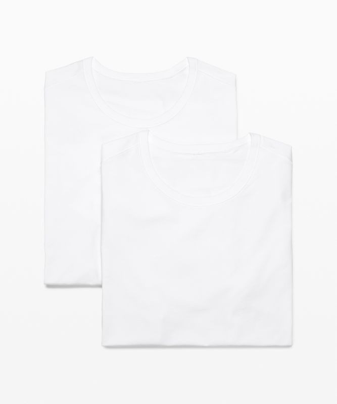 Lululemon 5 Year Basic T-Shirt 2 Pack Blast Herr Vita Vita | DGTB-27145