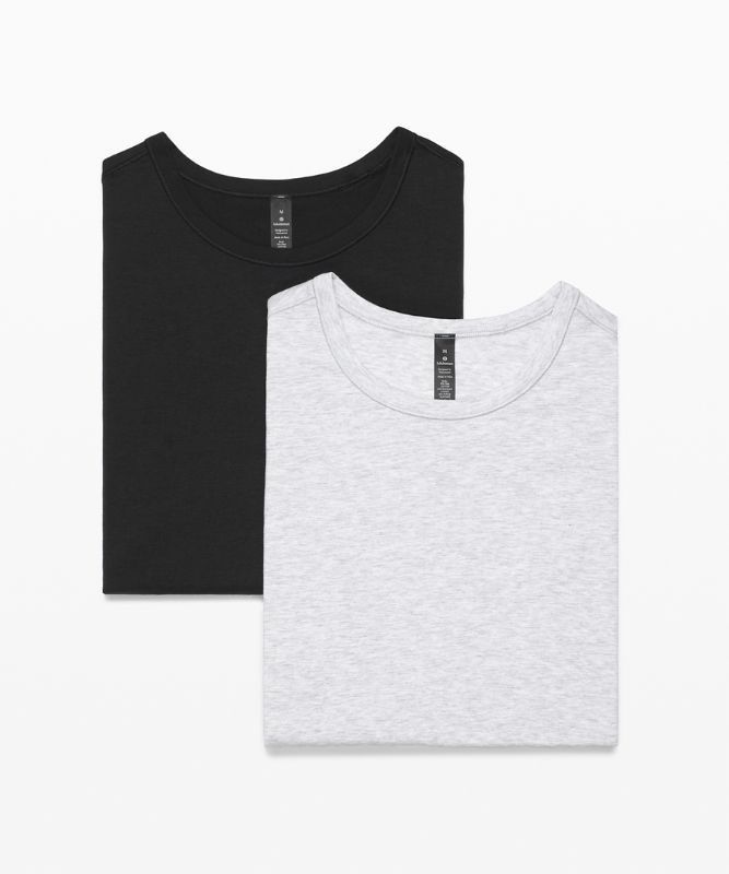 Lululemon 5 Year Basic T-Shirt 2 Pack Blast Herr Svarta Ljusgrå | TWUV-91208