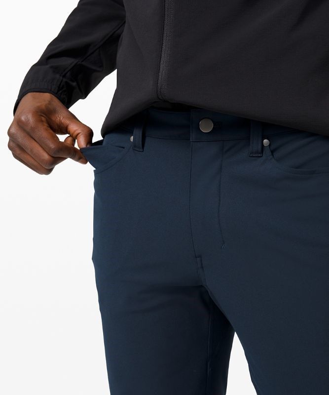 Lululemon ABC Pant Slim 32 Warpstreme Byxor Herr Marinblå | POMV-58921