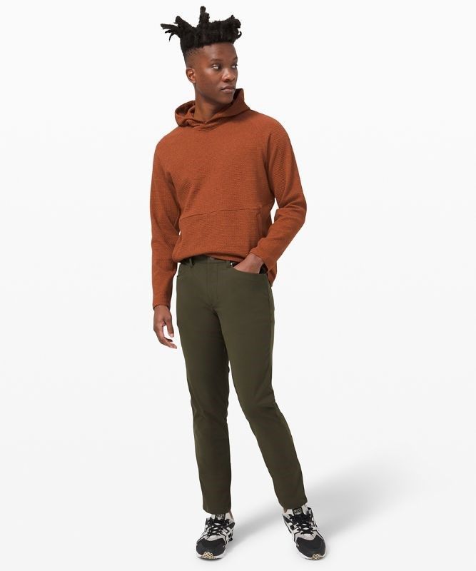 Lululemon ABC Pant Slim 32 Warpstreme Byxor Herr Mörkolivgröna | XTNE-62537