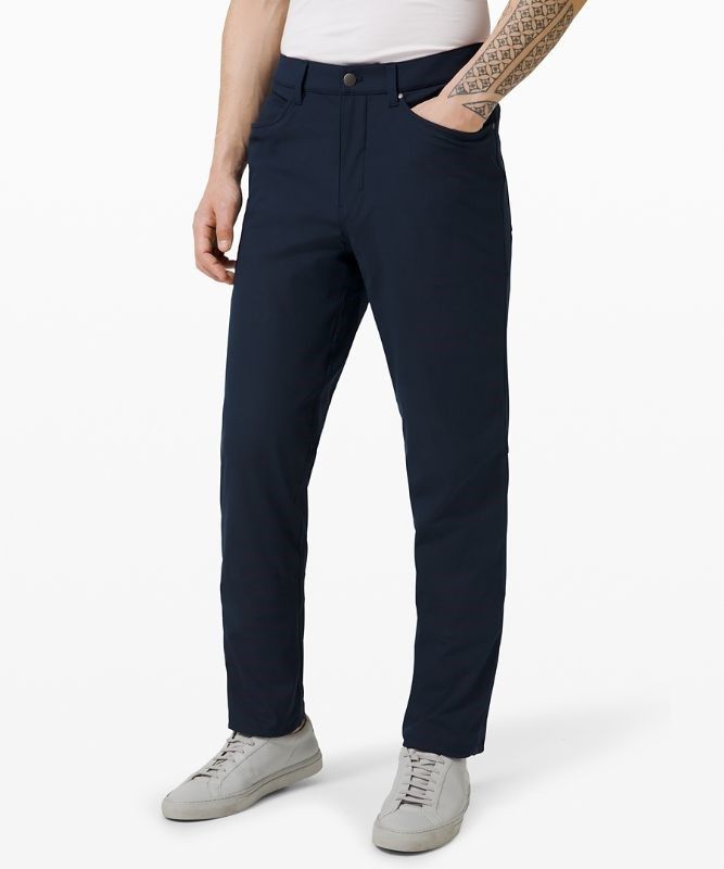 Lululemon ABC Relaxed-Fit Pant 34 Warpstreme Byxor Herr Marinblå | VCIL-07261