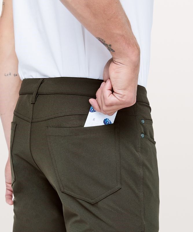 Lululemon ABC Skinny-Fit Pant 34 Warpstreme Byxor Herr Mörkolivgröna | ODZR-23897