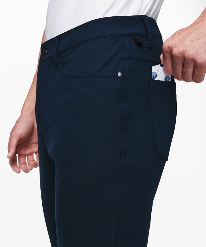 Lululemon ABC Slim-Fit Pant 37 Warpstreme Byxor Herr Marinblå | NWVE-67980