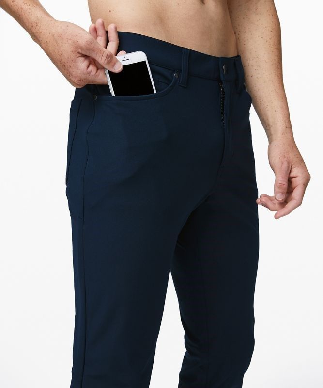 Lululemon ABC Slim-Fit Pant 37 Warpstreme Byxor Herr Marinblå | NWVE-67980