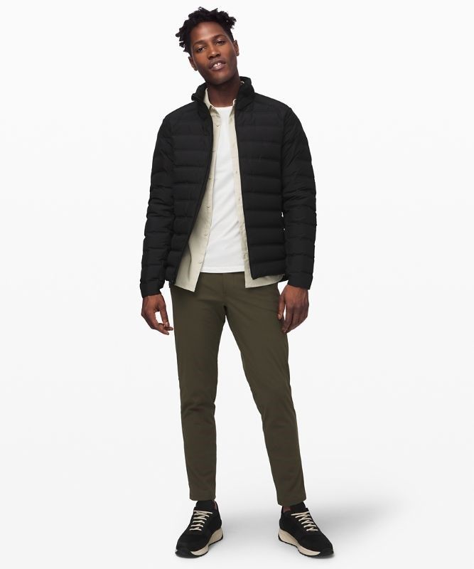 Lululemon ABC Slim-Fit Pant 37 Warpstreme Byxor Herr Mörkolivgröna | LDNO-97241