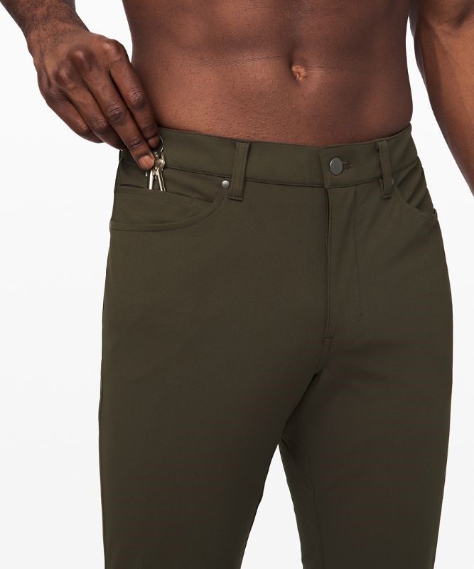 Lululemon ABC Slim-Fit Pant 37 Warpstreme Byxor Herr Mörkolivgröna | LDNO-97241