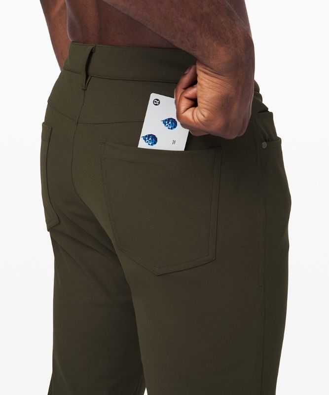 Lululemon ABC Slim-Fit Pant 37 Warpstreme Byxor Herr Mörkolivgröna | LDNO-97241