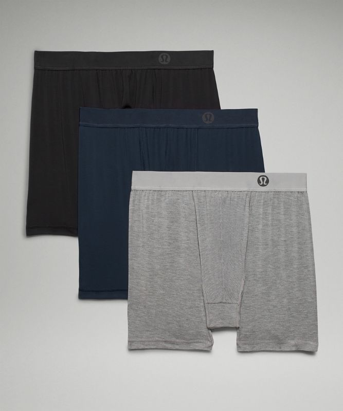 Lululemon AIM Boxer 3 Pack Underkläder Herr Svarta Grå Marinblå | GJNF-48296