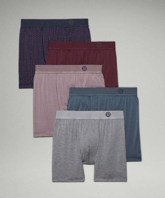 Lululemon AIM Boxer 5 Pack Underkläder Herr Rosa Marinblå Blå | GPMB-25039