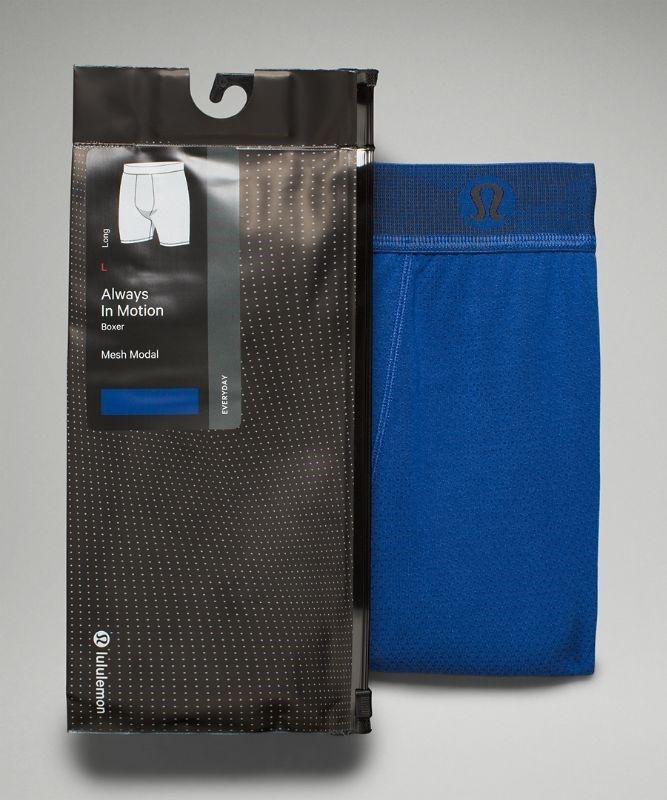 Lululemon AIM Boxer Long Mesh Underkläder Herr Blå | UQMR-69720