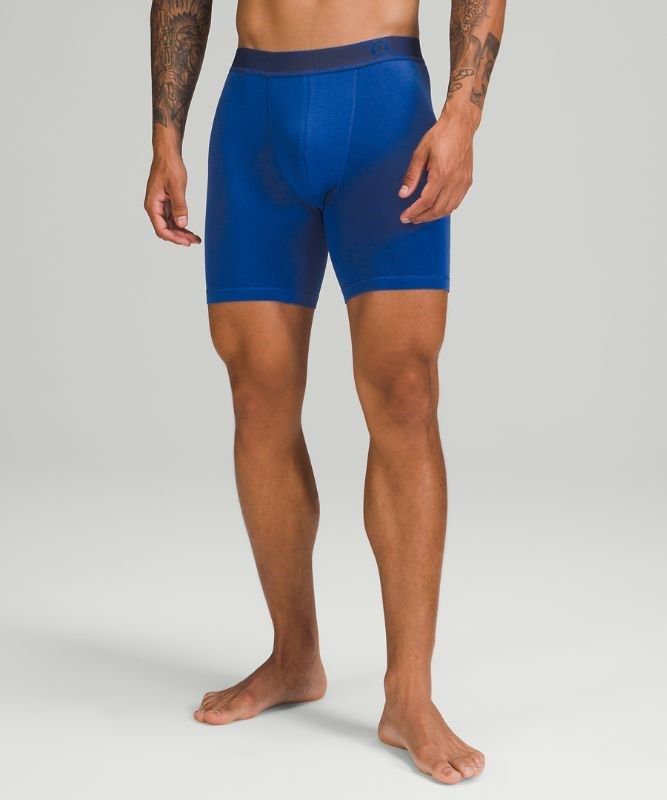 Lululemon AIM Boxer Long Mesh Underkläder Herr Blå | UQMR-69720