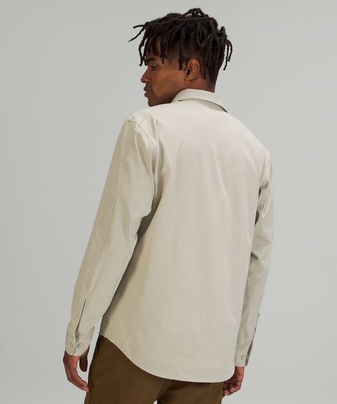 Lululemon Airing Easy Long Sleeve Button Up Shirt Ventlight Mesh Blast Herr Beige | KZER-69435