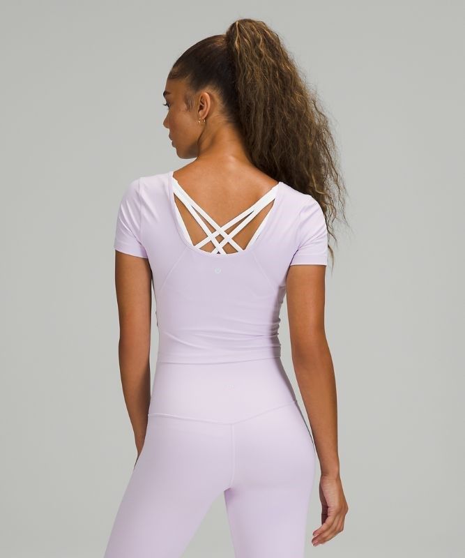 Lululemon Align Cropped T-Shirt Blast Dam Lavendel | QWKO-78906