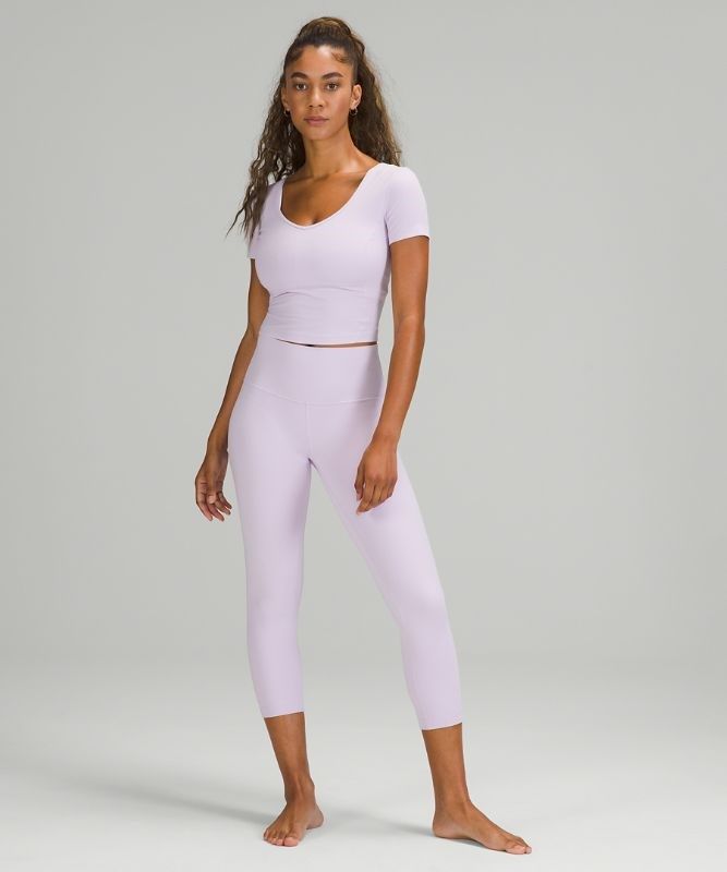 Lululemon Align Cropped T-Shirt Blast Dam Lavendel | QWKO-78906