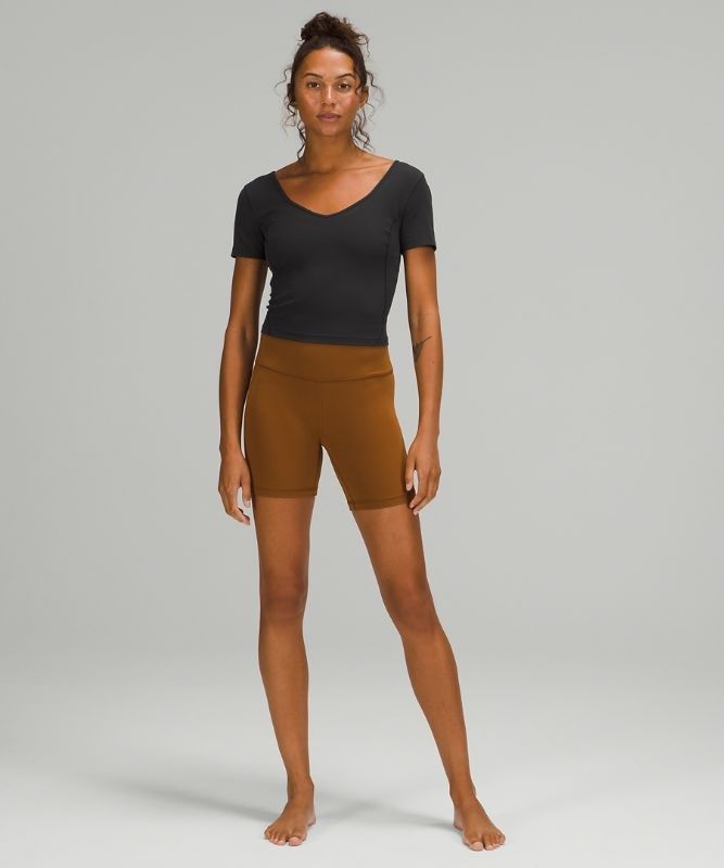 Lululemon Align Cropped T-Shirt Blast Dam Svarta | LMPV-93246