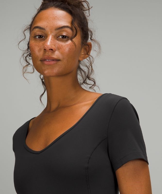 Lululemon Align Cropped T-Shirt Blast Dam Svarta | LMPV-93246