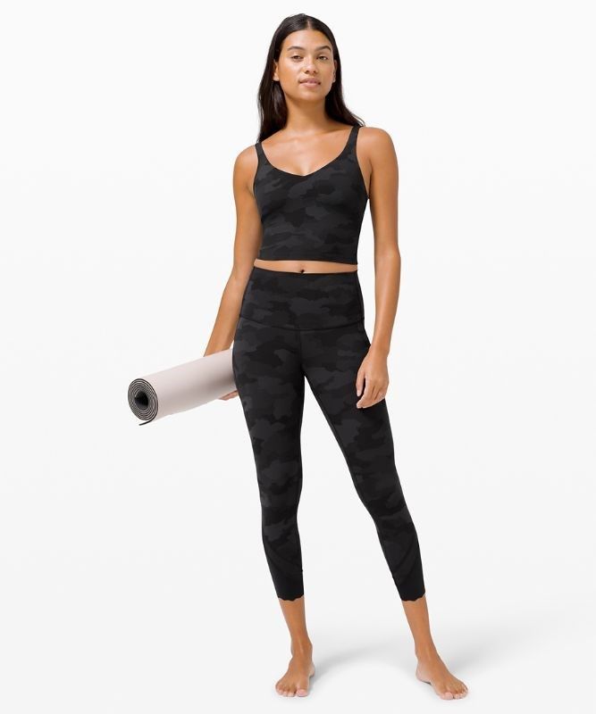 Lululemon Align Cropped Tank Top Blast Dam Camo Svarta Olika Färger | ZDTW-12794