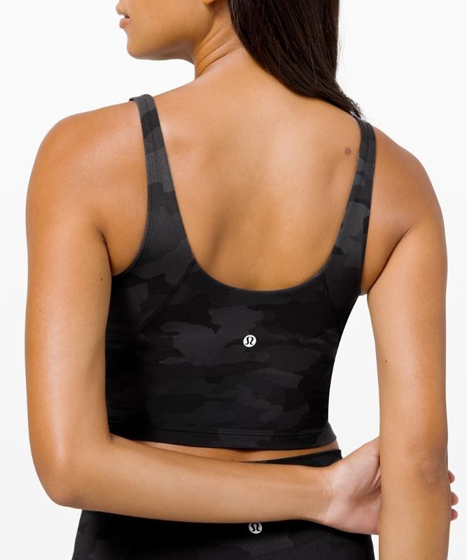 Lululemon Align Cropped Tank Top Blast Dam Camo Svarta Olika Färger | ZDTW-12794