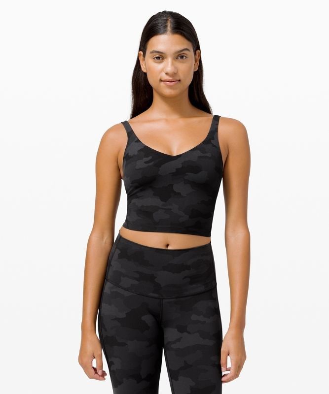 Lululemon Align Cropped Tank Top Blast Dam Camo Svarta Olika Färger | ZDTW-12794