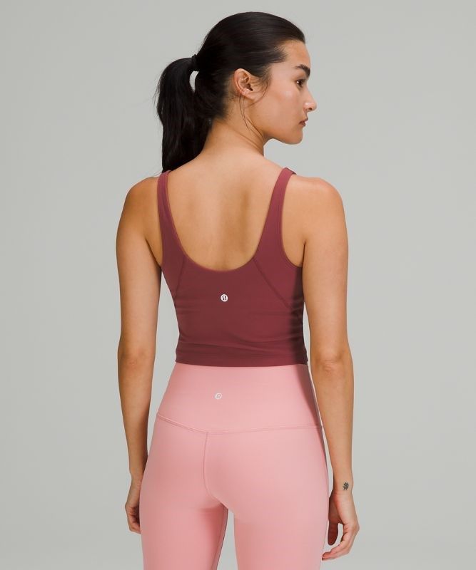Lululemon Align Cropped Tank Top Blast Dam Vinröda | PUMI-79238
