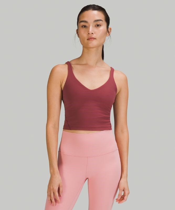 Lululemon Align Cropped Tank Top Blast Dam Vinröda | PUMI-79238