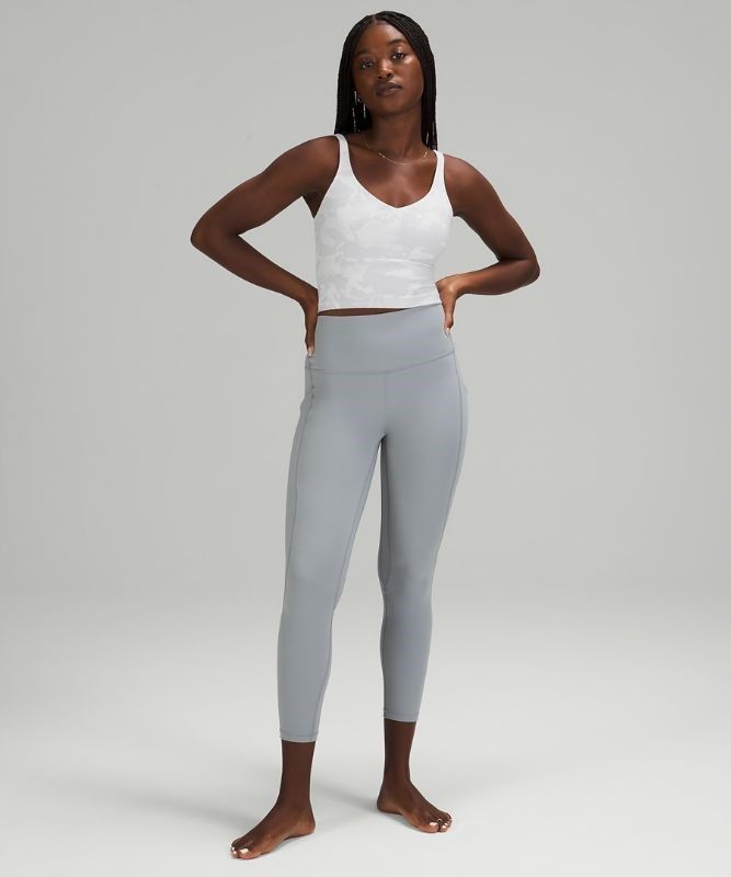 Lululemon Align Cropped Tank Top Blast Dam Camo Vita Olika Färger | HVMT-34586