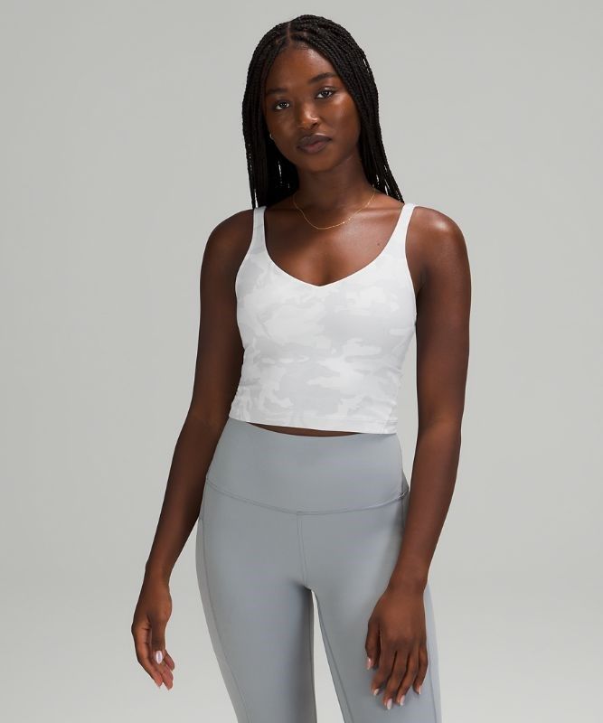 Lululemon Align Cropped Tank Top Blast Dam Camo Vita Olika Färger | HVMT-34586