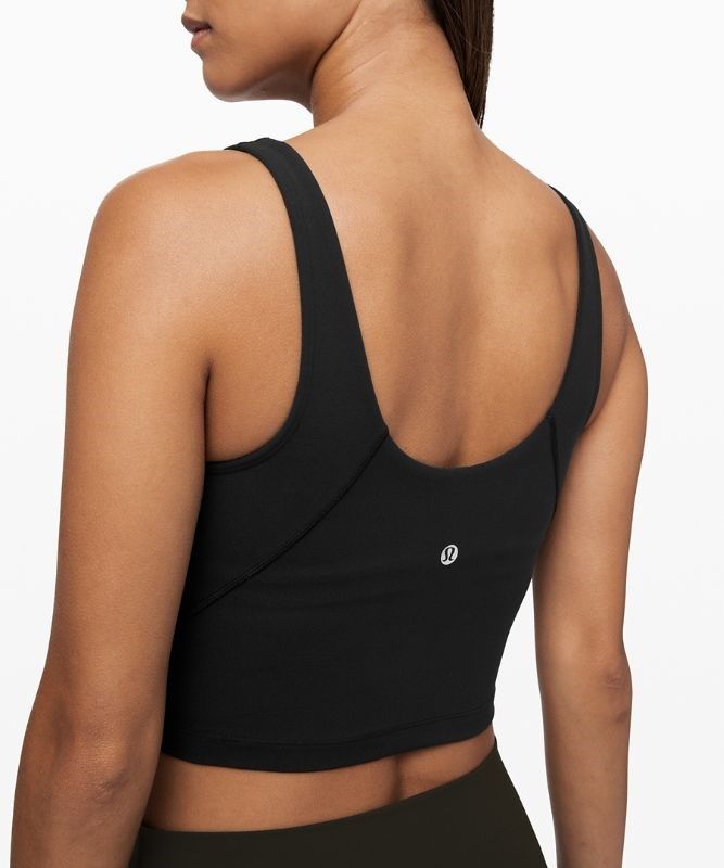 Lululemon Align Cropped Tank Top Blast Dam Svarta | EXUG-85309