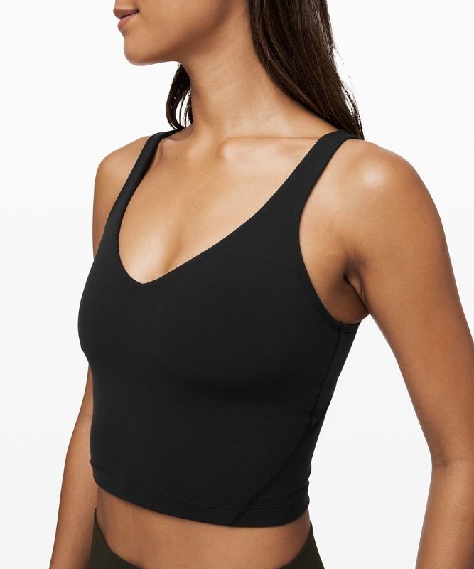 Lululemon Align Cropped Tank Top Blast Dam Svarta | EXUG-85309