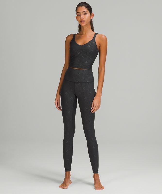 Lululemon Align Cropped Tank Top Blast Dam Svarta | XUIB-43051