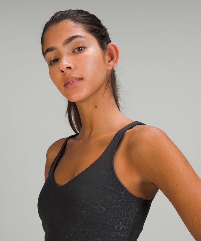 Lululemon Align Cropped Tank Top Blast Dam Svarta | XUIB-43051