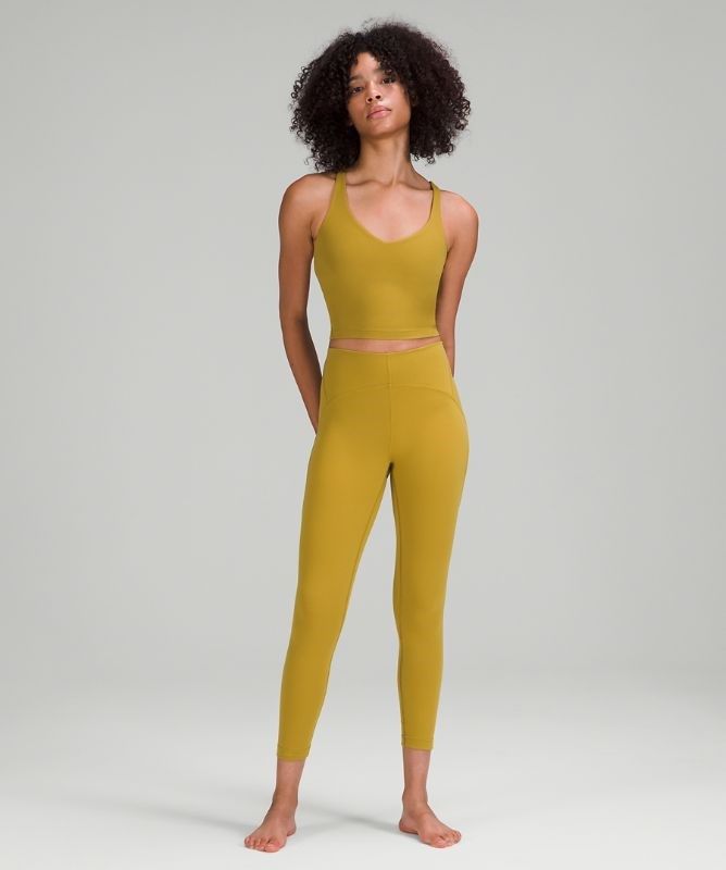 Lululemon Align Cropped Tank Top Blast Dam Guld | VKNF-79453