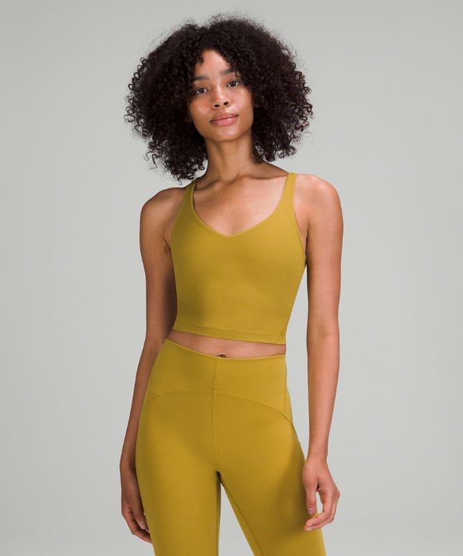 Lululemon Align Cropped Tank Top Blast Dam Guld | VKNF-79453
