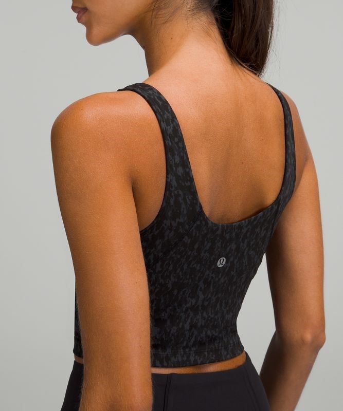 Lululemon Align Cropped Tank Top Blast Dam Leopard Camo Svarta Olika Färger | URWV-21036