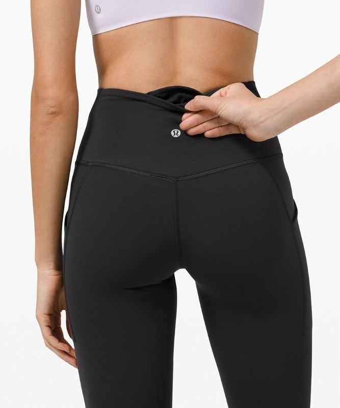 Lululemon Align HR Crop 23 Pockets Leggings Dam Svarta | LWDU-82615