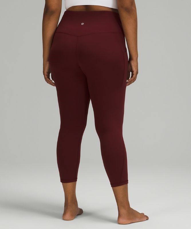 Lululemon Align High-Rise Crop with Pockets 23 Leggings Dam Röda Vinröda | BLZU-95723