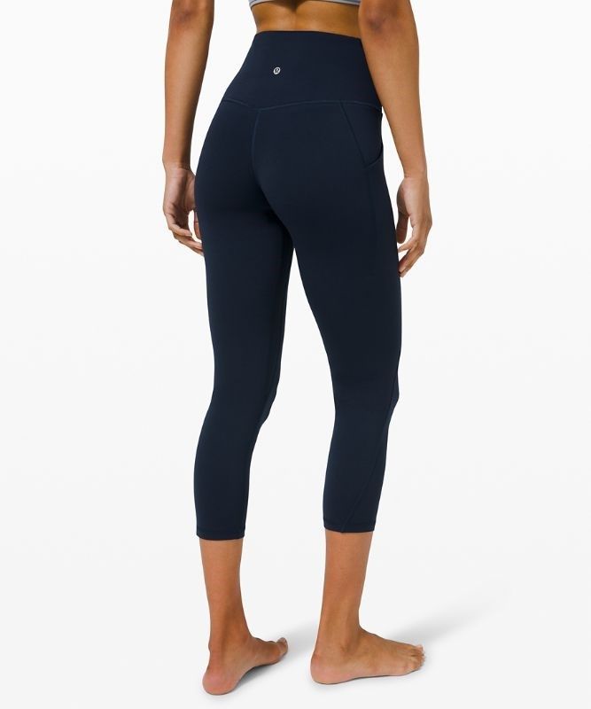 Lululemon Align High-Rise Crop with Pockets 23 Leggings Dam Marinblå | BDOF-76034
