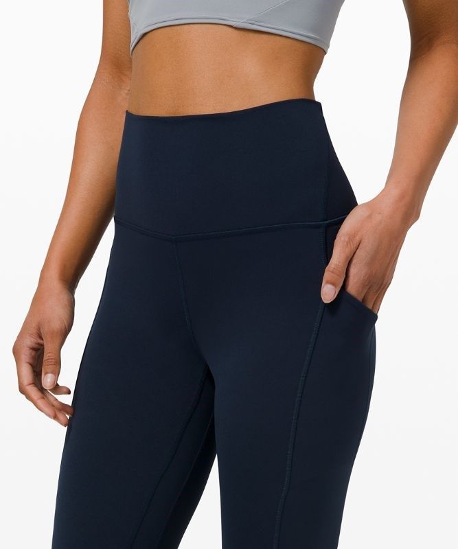 Lululemon Align High-Rise Crop with Pockets 23 Leggings Dam Marinblå | BDOF-76034