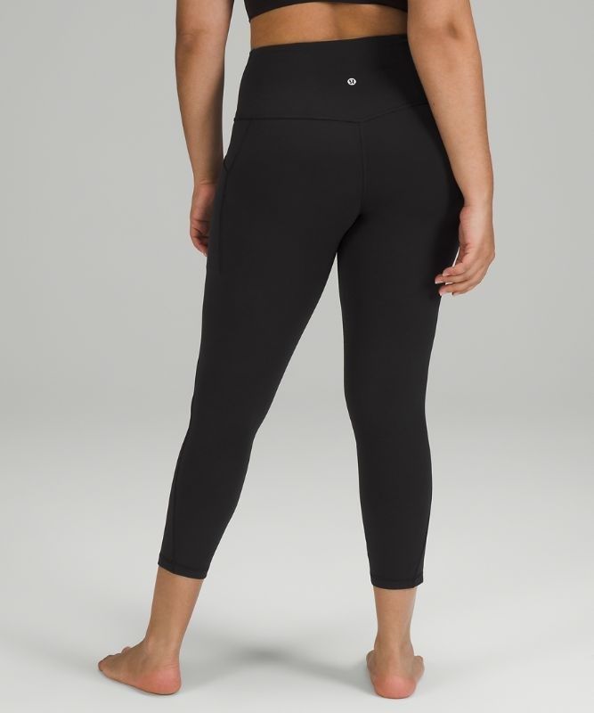 Lululemon Align High-Rise Crop with Pockets 23 Leggings Dam Svarta | UQIM-40981