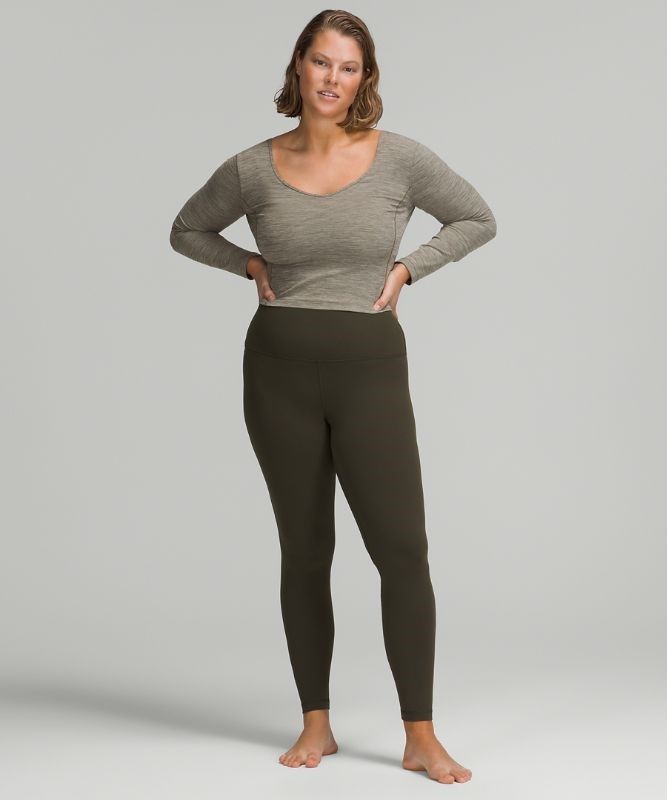Lululemon Align Long Sleeve Blast Dam Heathered Rover | QKBN-05182