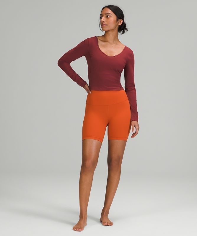 Lululemon Align Long Sleeve Shirt Blast Dam Vinröda | JGFT-25496