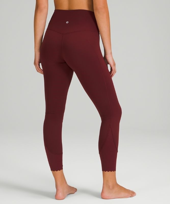 Lululemon Align Pant 25 Scallop Leggings Dam Röda Vinröda | HJWR-51429