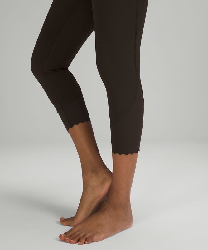 Lululemon Align Scalloped Hem High-Rise Crop 23 Byxor Dam Mörkolivgröna | SKEA-92605