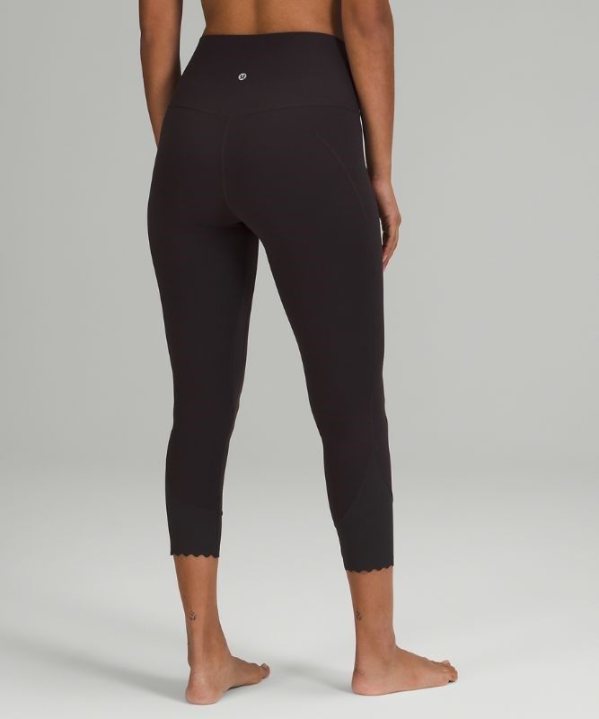 Lululemon Align Scalloped Hem High-Rise Crop 23 Leggings Dam Svarta Grå | VPQH-80429