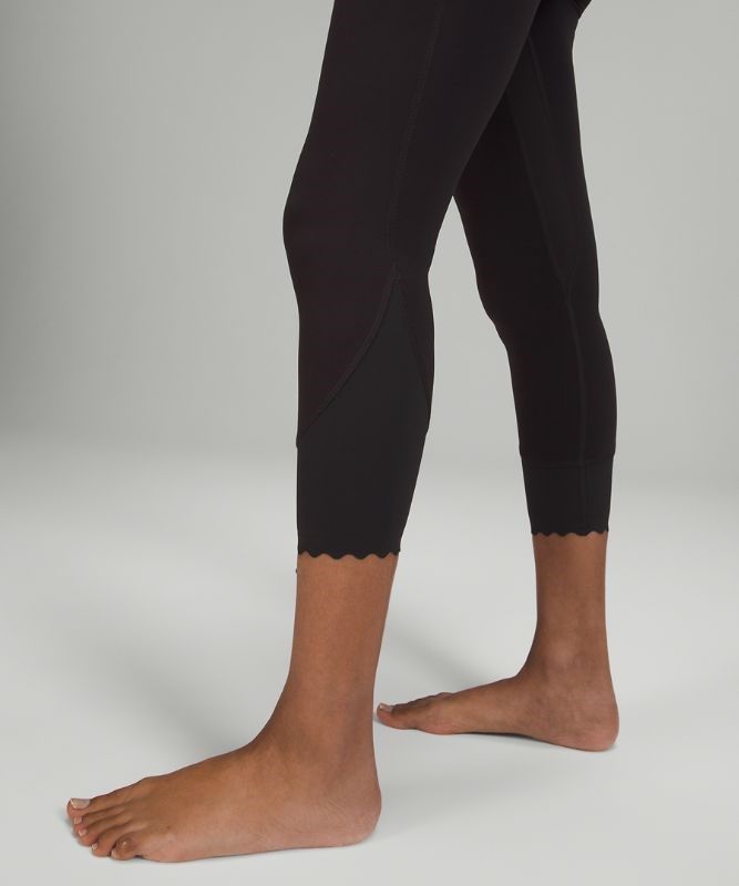 Lululemon Align Scalloped Hem High-Rise Crop 23 Leggings Dam Svarta Grå | VPQH-80429