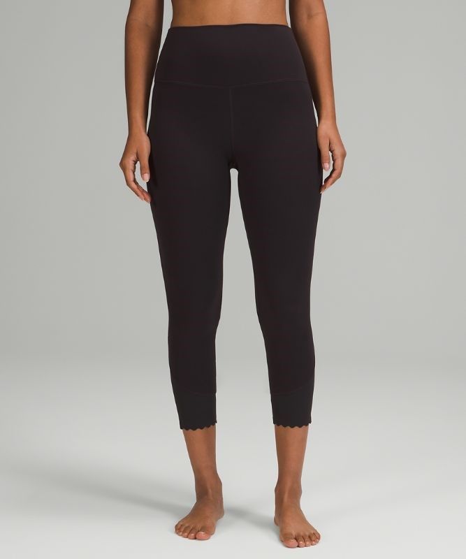 Lululemon Align Scalloped Hem High-Rise Crop 23 Leggings Dam Svarta Grå | VPQH-80429