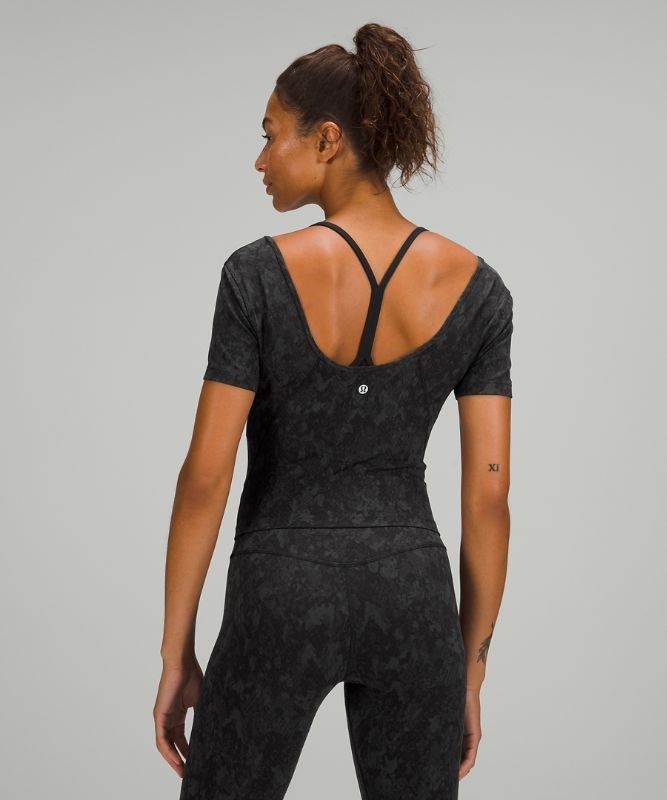 Lululemon Align T-Shirt Blast Dam Camo Svarta Olika Färger | EBZU-81235