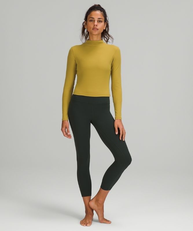 Lululemon All Aligned Mock Neck Long Sleeve Blast Dam Guld | JTDP-76485
